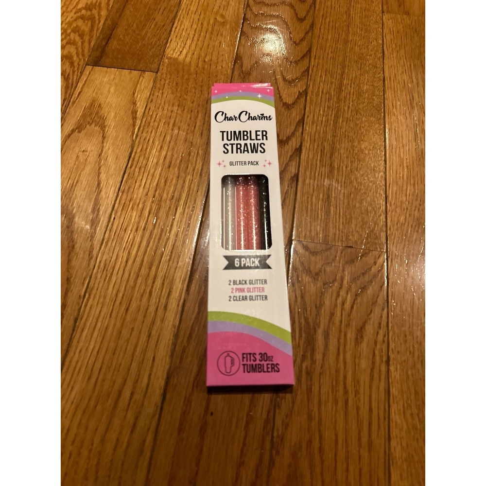 New CharCharm glitter 30 ounce reusable straws (Stanley/ yeti) 6 pack